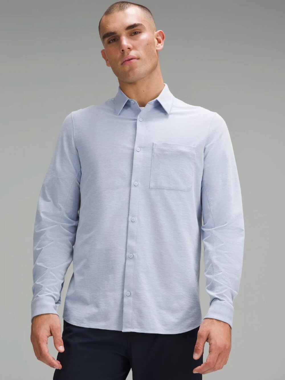Lululemon Mens Commission Long Sleeve Shirt Oxford Blue Size XL Performance